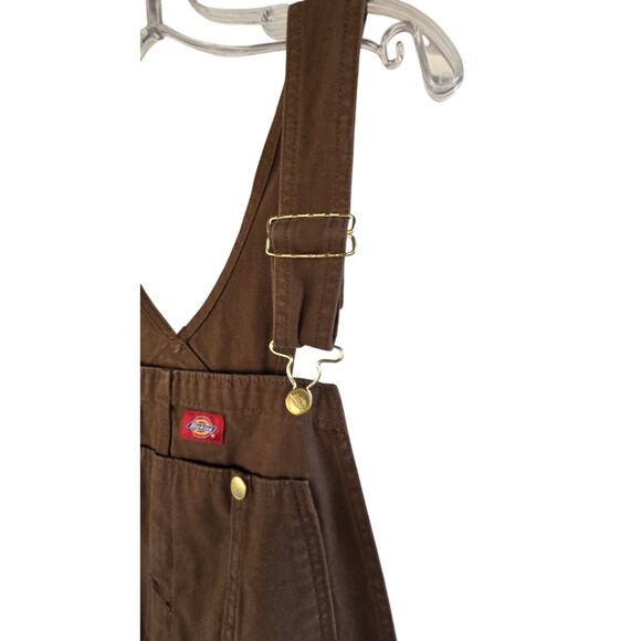 Effortless Cool Brown Overalls 🤎 Utility Chic Oversized Street Style Dickies - Picture 4 of 8